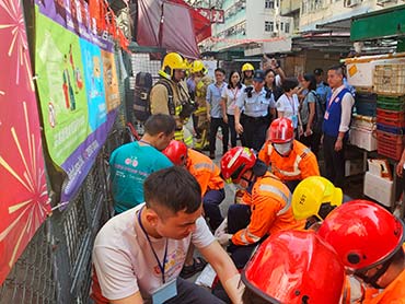 Joint-departmental Fire Drill of fixed-pitch stall area at Reclamation Street 2 