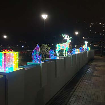Colourful light installations in Tseung Kwan O Waterfront Park. 3