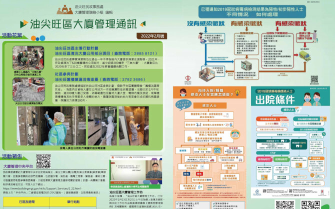 Yau Tsim Mong District Office prints Yau Tsim Mong District Building Management Newsletter to disseminate anti-epidemic information